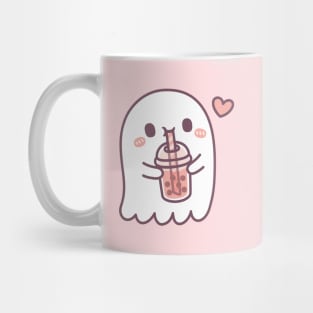 Cute Ghost Loves Boba Tea Mug